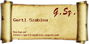 Gertl Szabina névjegykártya
